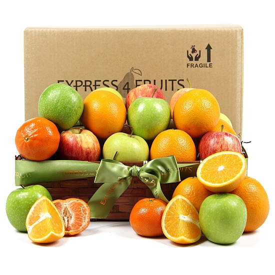 Fresh Apples and Oranges Fruit Basket delivery to uk